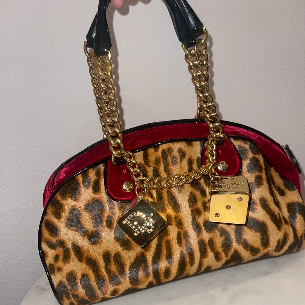 DIOR ICONIC Leopard GAMBLER Dice Bag w/ Pony Hair